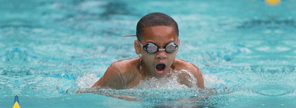 black child swimming