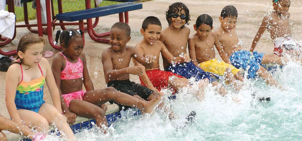 black child swimming